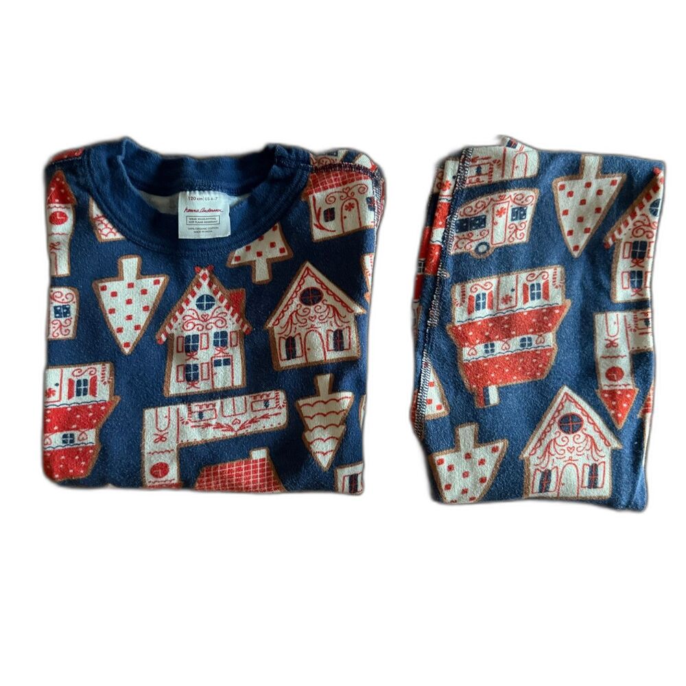 Hanna Andersson Gingerbread Village Pajama Set Youth 6-7